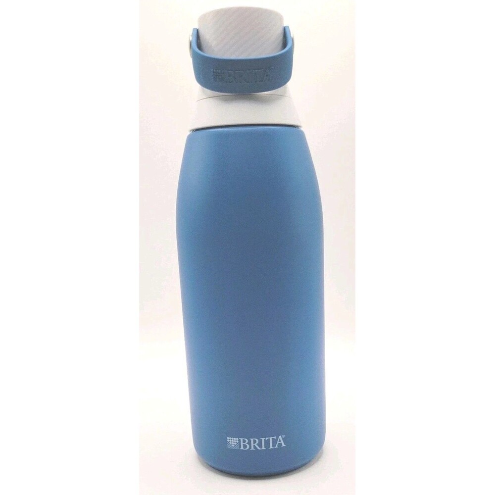 BRITA 20 oz Blue Jay Color Stainless Steel Proof Filtered Insulated Bottlestraw
